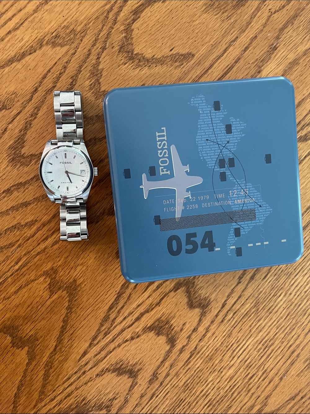 Fossil Silver Stainless Steel Watch with White Dial - Picture 2 of 6